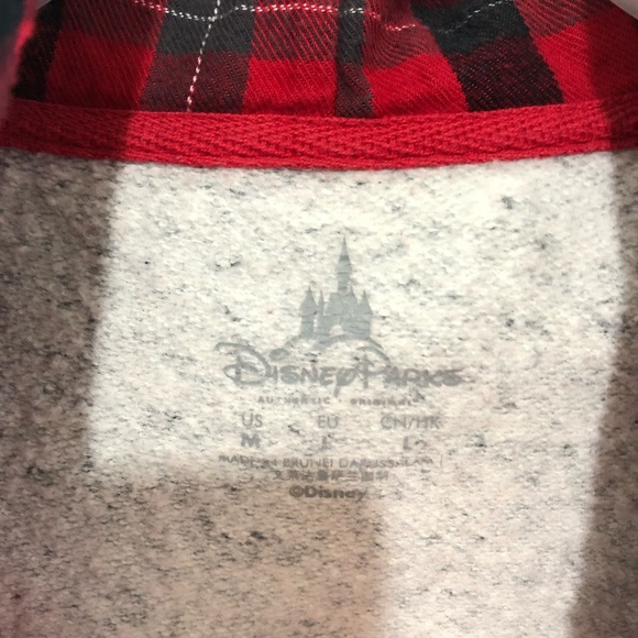 Disney Parks Minnie Mouse Gray Pullover Full Zip Sweater Hoodie Bow Ears Size M - Picture 11 of 11